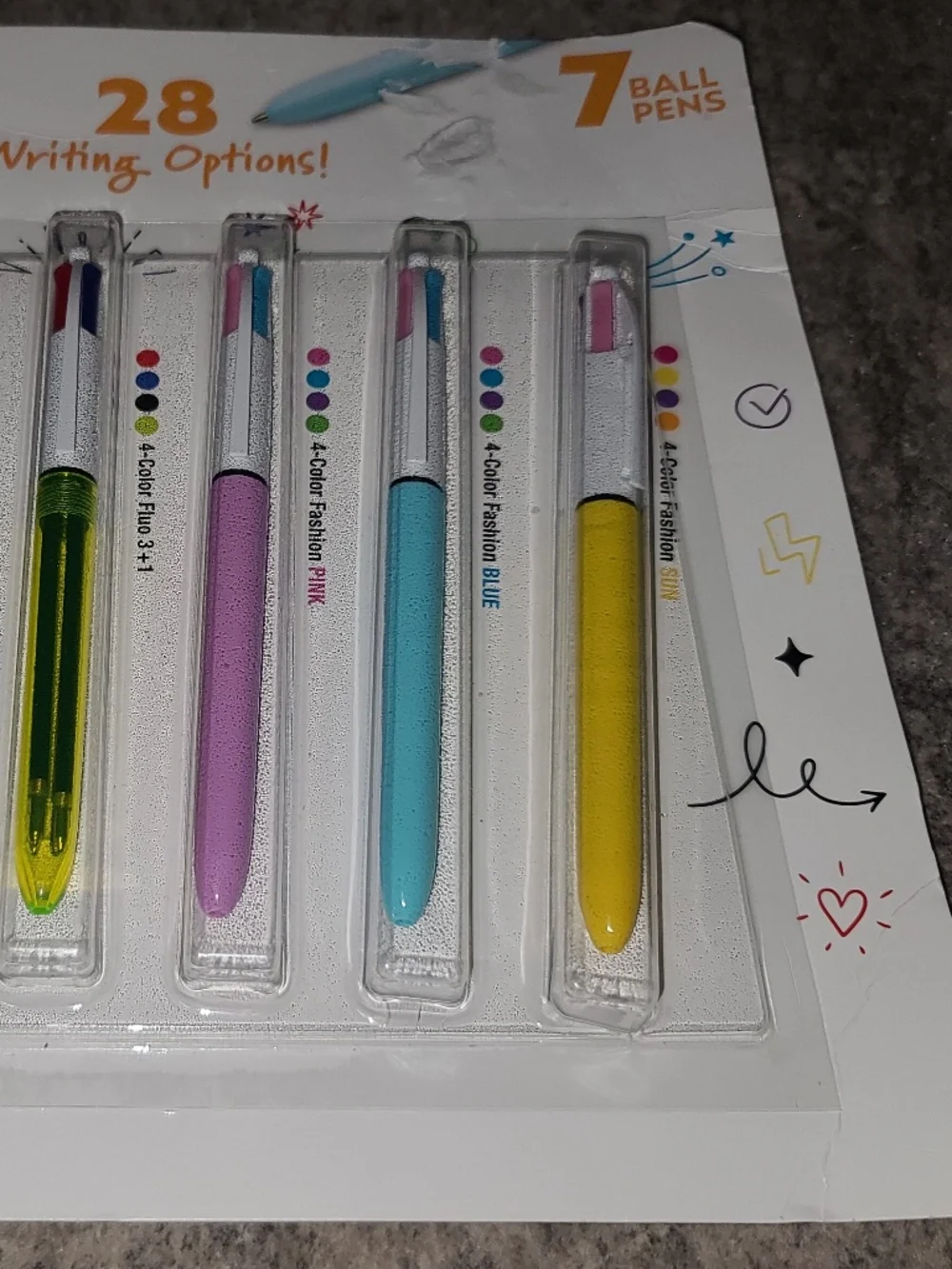 BIC 4-Color Retractable Ballpoint Pens Variety Pack containing 7 distinct multi-
